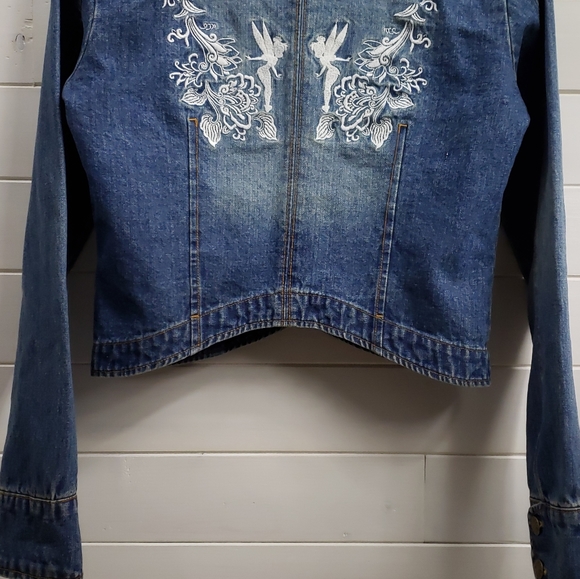 Disney's Tinkerbell embroidered cropped jean jacket - Picture 9 of 14